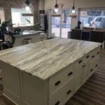 A countertop in the MC Granite showroom