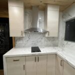 A full-height backsplash in a kitchen